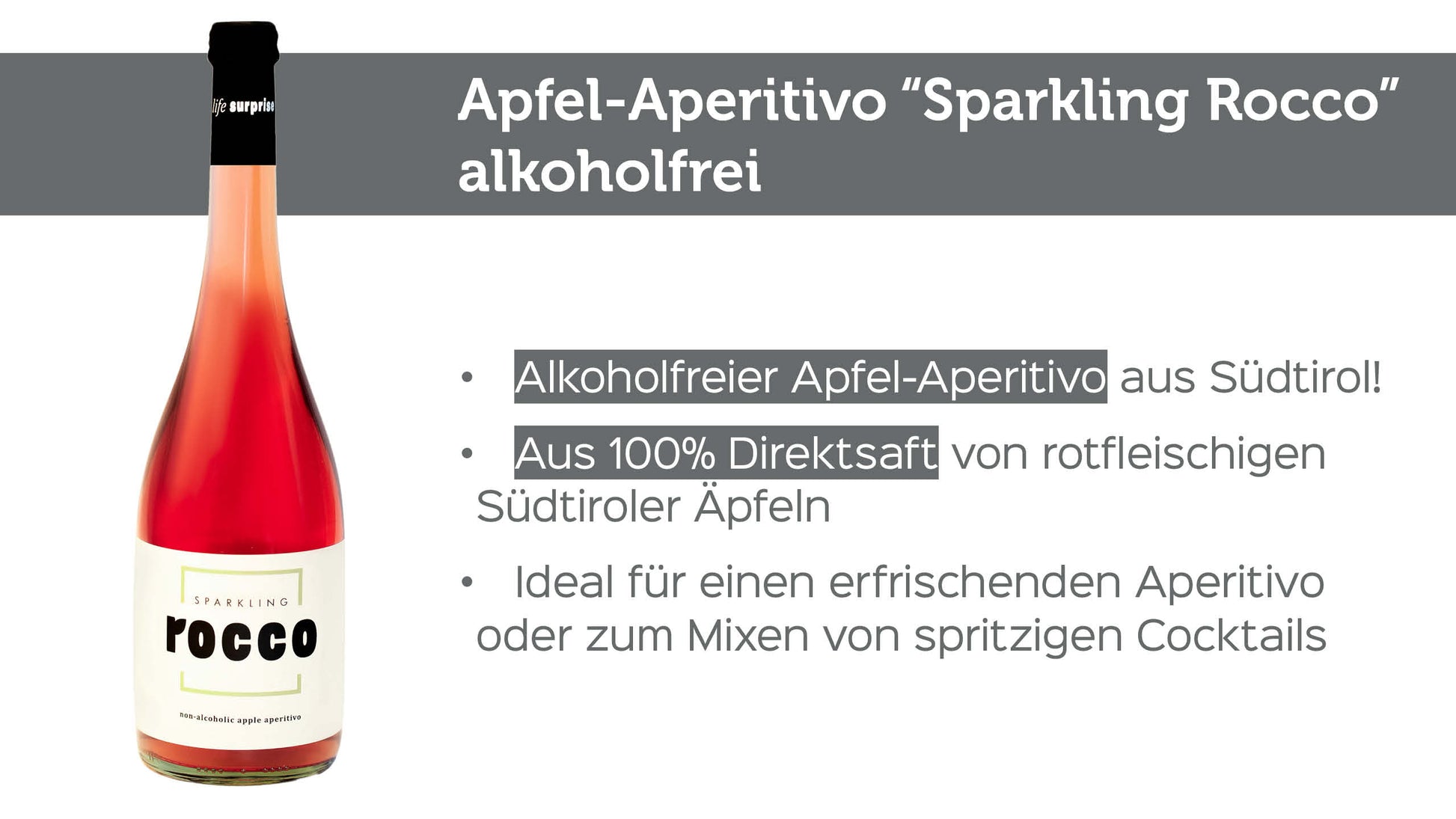 Apfel-Aperitivo “Sparkling Rocco” alkoholfrei  2