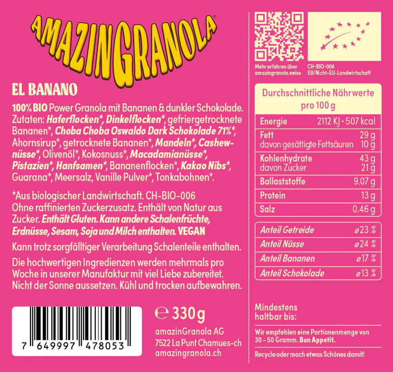 Bio AmazinGranola "El banano" Glas Snowboard 3