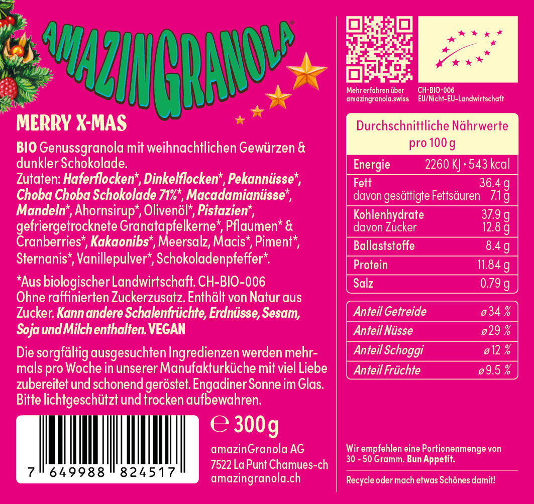 BIO AMAZINGRANOLA GESCHENKBOX "MERRY X-MAS MIX" 5