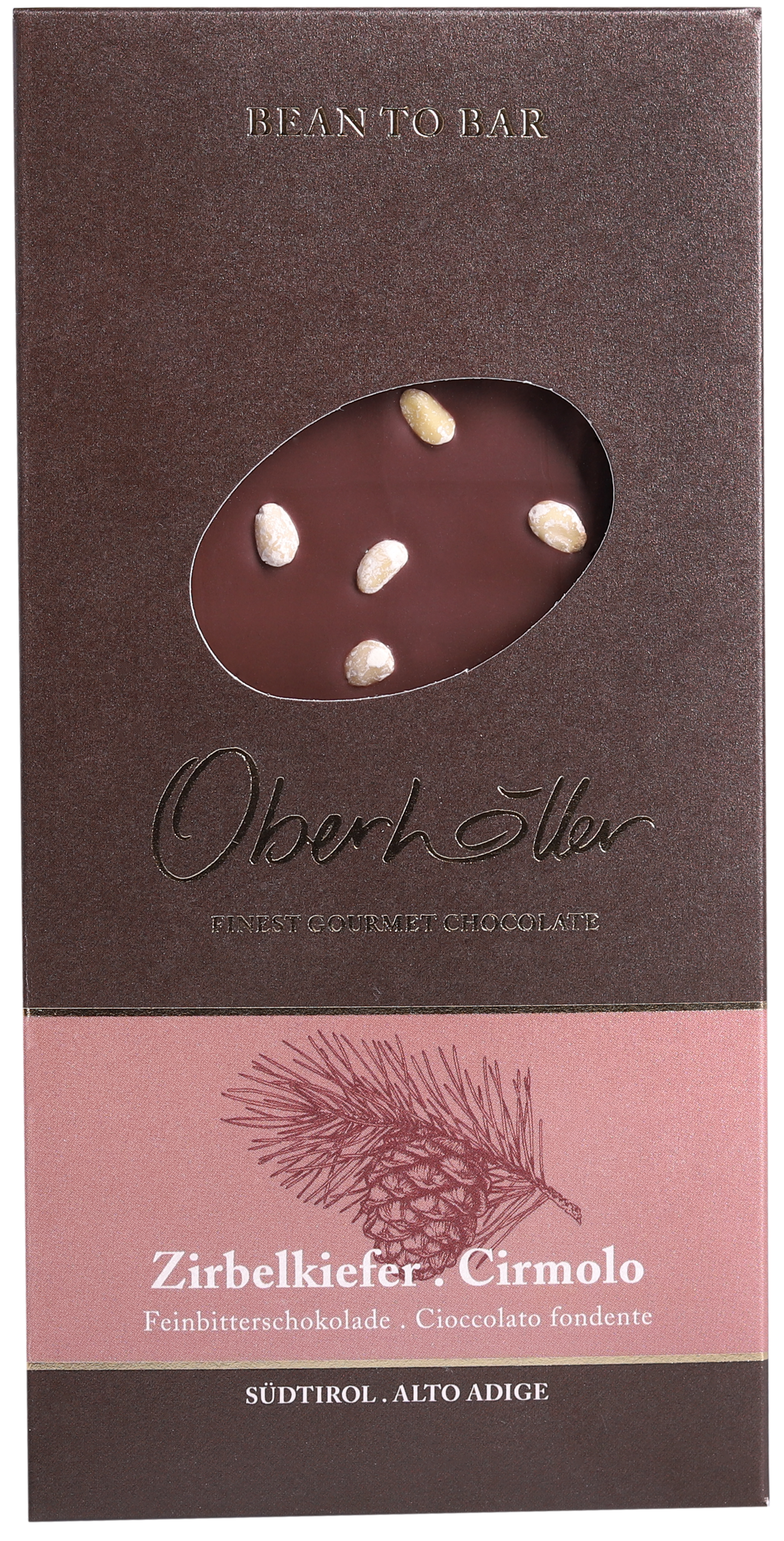 Feinbitterschokolade Zirbelnuss 1