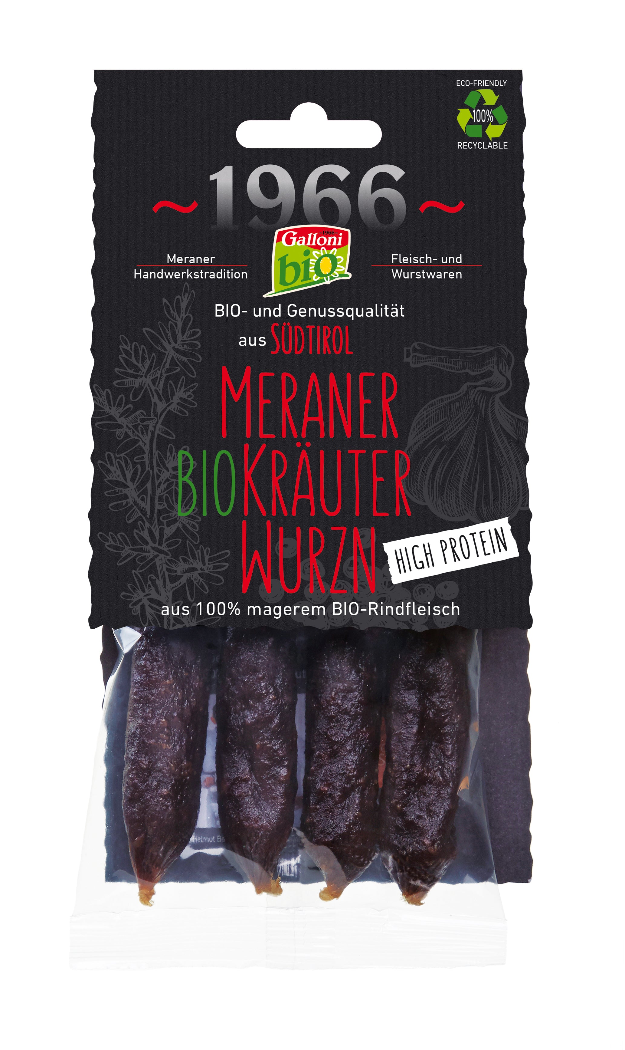 Kräuterwurzen "100% Beef" High Protein Bio 1