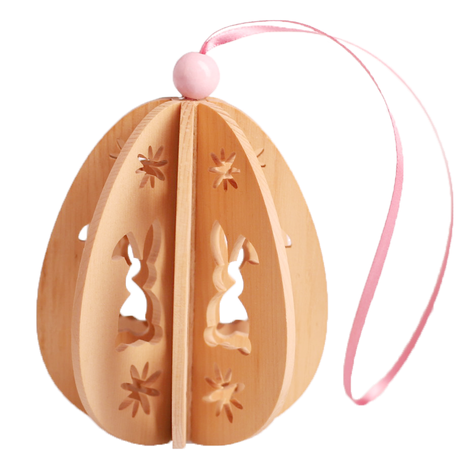 Ostereier aus Zirbenholz – Hase 1