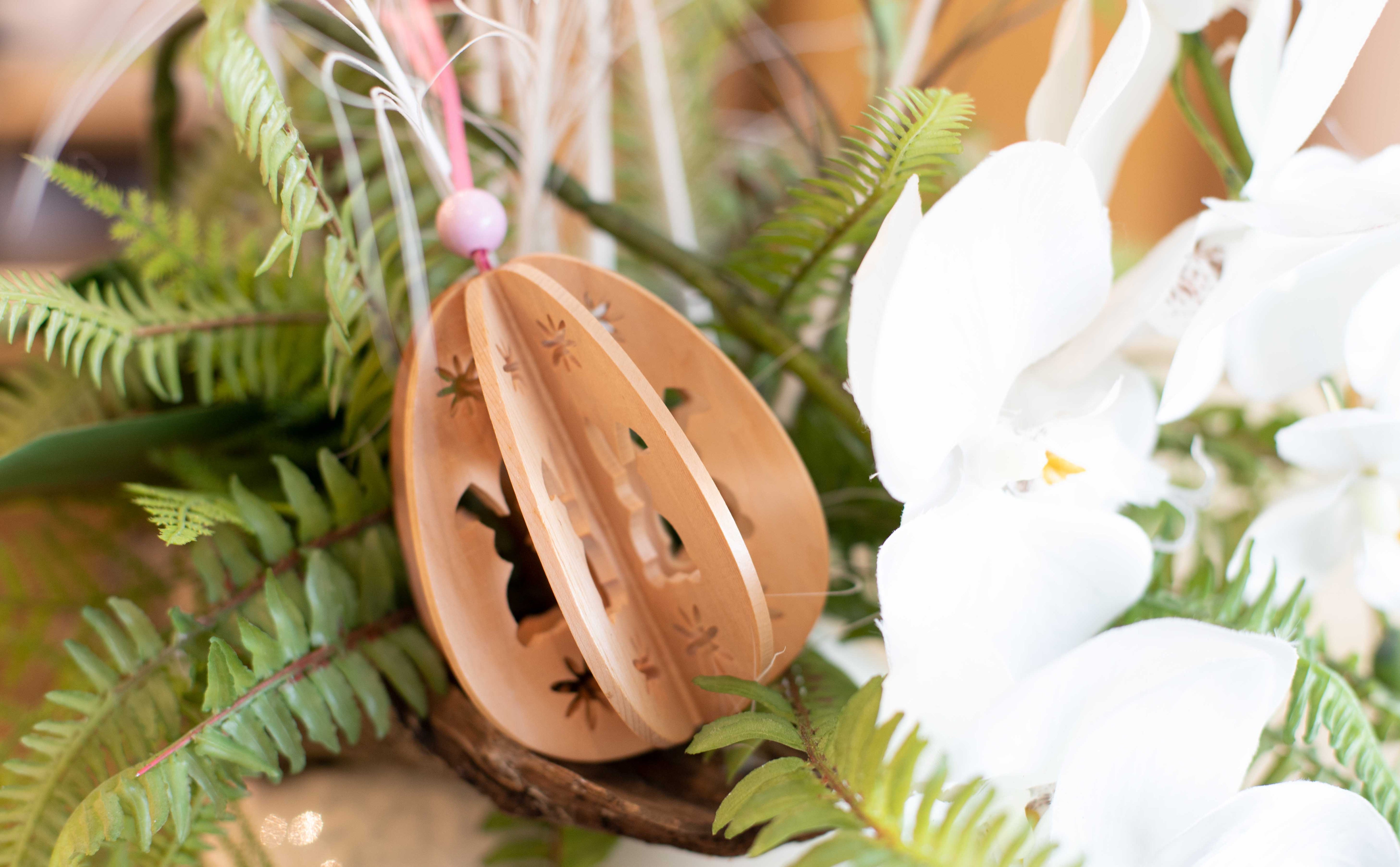 Ostereier aus Zirbenholz – Hase 3