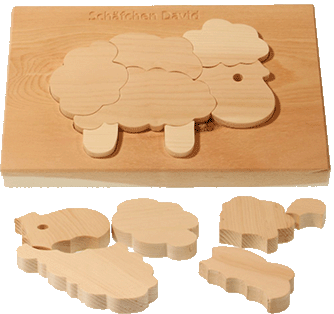 Puzzle Schäfchen in Zirbenholz 1