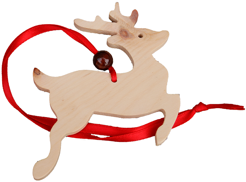 "Rentier" Weihnachtsanhänger aus Zirmholz  1