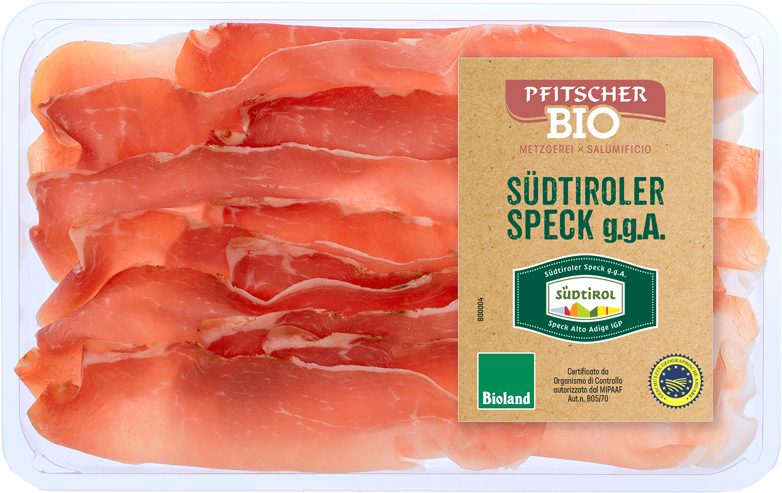 Südtiroler Speck g.g.A geschnitten bio "Bioland" 1