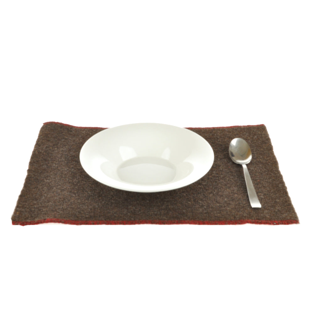Tischset dunkelbraun Wolle 1