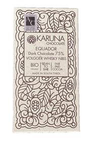Zartbitterschokolade 75% "Ecuador" mit Whisky Bio 1