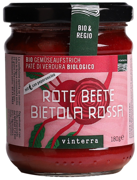 Rote Beete mit Peperoncino Aufstrich Bio