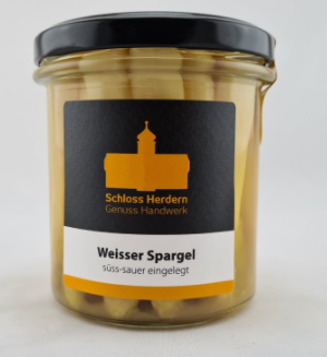 Weisser Spargel, süss-sauer eingelegt