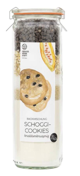 Bio Backmischung Schoggi-Cookies, Glas