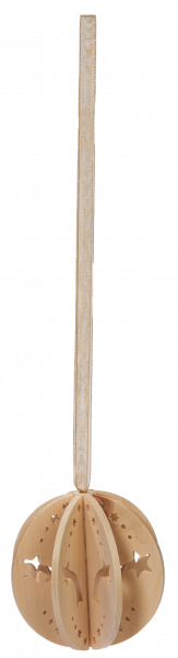 "Sternschnuppe" Weihnachtskugel aus Zirmholz